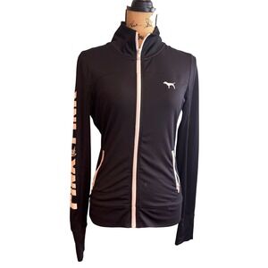 PINK Victoria's Secret Womens Ultimate Zip Up Active Track Jacket‎ Black Size XS